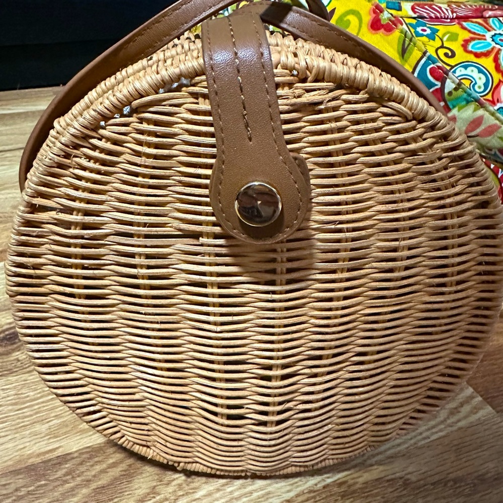 Zara Round Raffia Crossbody Bag